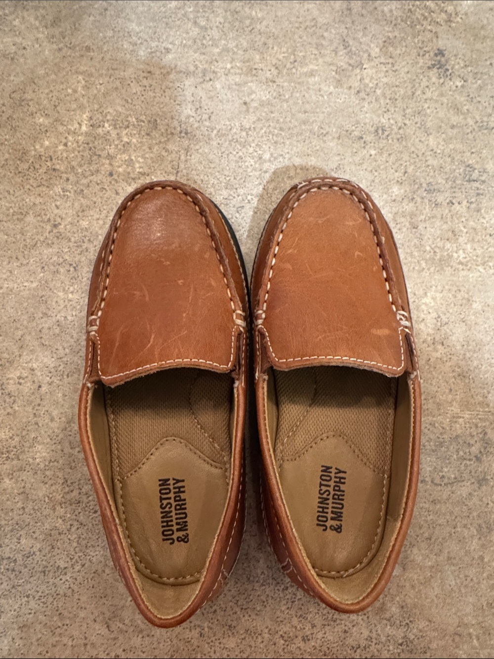 Johnston & Murphy Tan Leather Slip-On Loafers